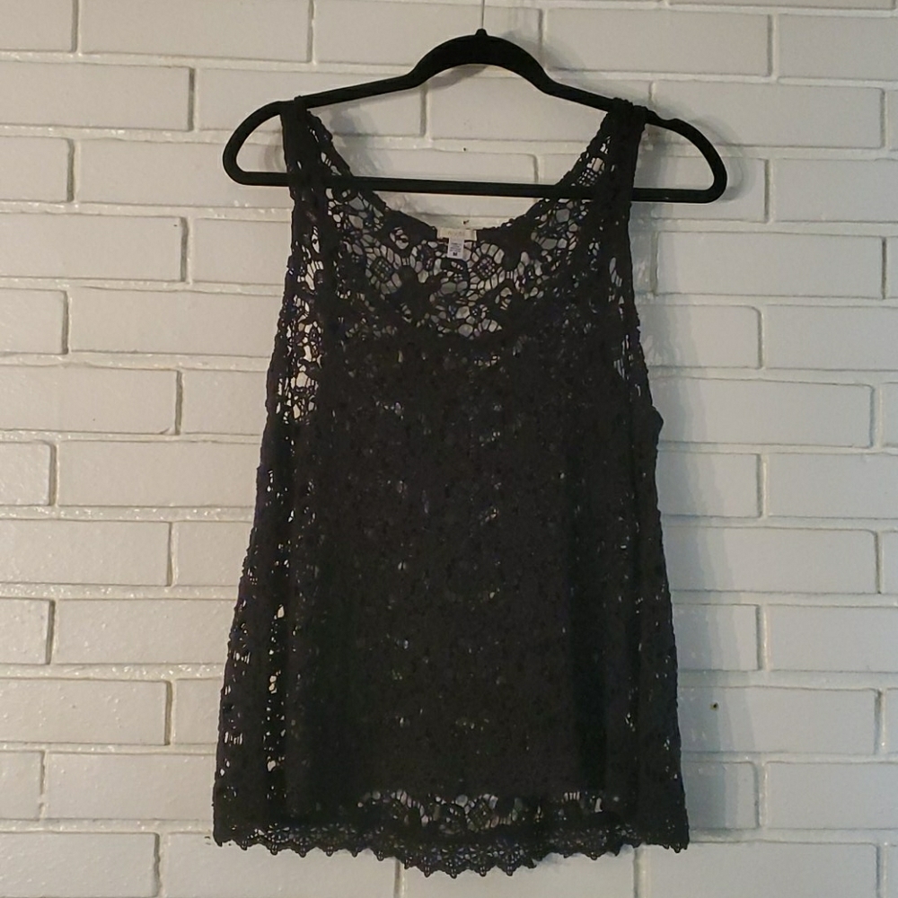 Flowy Black lace tank